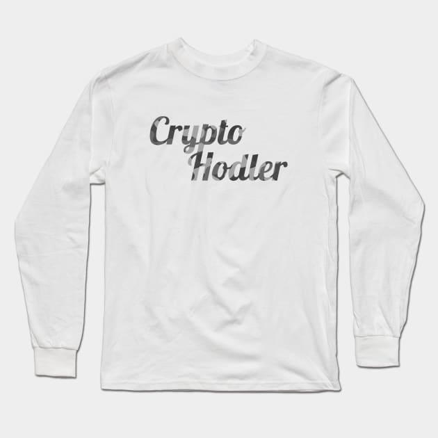 Crypto Hodler Black and White Camo Big Logo Long Sleeve T-Shirt by felixbunny